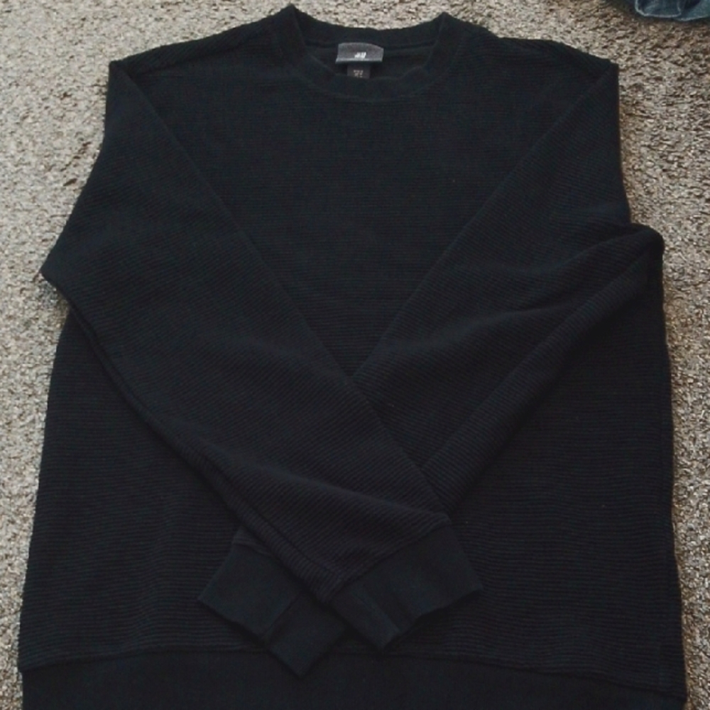 Men's Black Ribbed Sweater
